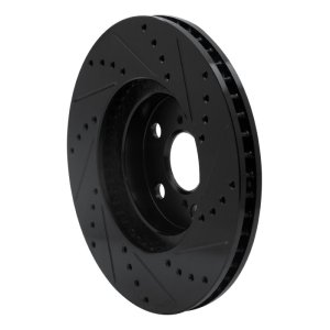 Pontiac Vibe Brake Rotor (1) - Front Left - R1 Concepts - Drilled & Slotted - Black - `00-`10